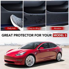 img 2 attached to Улучшенный защитный коврик Basenor Tesla Model 3 от ударов: кожа, матовый черный (2021)