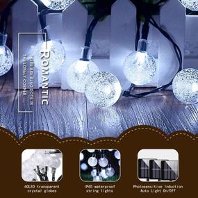 img 2 attached to 🌞 Solar String Lights 108ft 180 LED Crystal Ball Lights – Waterproof Fairy Lights for Outdoor Garden, Christmas Party Decoration – 8 Modes (White)