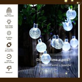 img 3 attached to 🌞 Solar String Lights 108ft 180 LED Crystal Ball Lights – Waterproof Fairy Lights for Outdoor Garden, Christmas Party Decoration – 8 Modes (White)