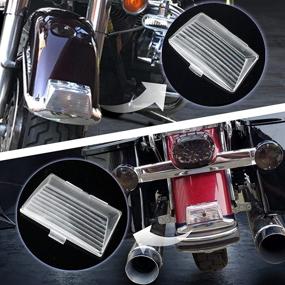 img 1 attached to 🏍️ NTHREEAUTO Clear Fender Tips Light Lens Mud Guards Covers for Harley Electra Glide Ultra Classic Road King Softail Touring FLHR FLSTC FLHTC - Front Rear Compatibility