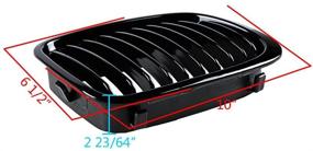 img 2 attached to Glossy Black Euro Direct Replacement Front Upper Kidney Grille Compatible With 98-01 E46 320I 323I 325I 328I 330I 4D