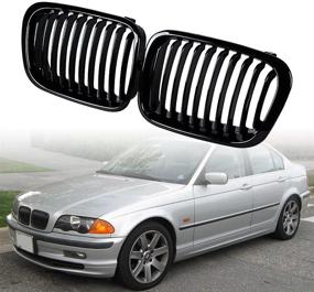 img 3 attached to Glossy Black Euro Direct Replacement Front Upper Kidney Grille Compatible With 98-01 E46 320I 323I 325I 328I 330I 4D