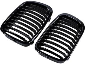 img 4 attached to Glossy Black Euro Direct Replacement Front Upper Kidney Grille Compatible With 98-01 E46 320I 323I 325I 328I 330I 4D