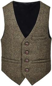 img 3 attached to JANGOUL Premium Toddler Herringbone Waistcoat: Stylish Boys' Clothing, Jackets & Coats