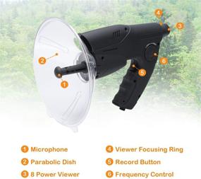 img 3 attached to 🐦 Podoy Bird Listening and Recording Device - Electronic Sound Amplifier with Digital Recording, Headphone Included - Long Range up to 300 Feet