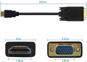 img 1 attached to Anber-Tech HDMI To VGA Cable Gold-Plated Adapter 1080P HDMI Male To VGA Male Active Video Converter Cord (10 Feet/3 Meters)