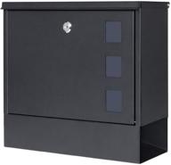 📬 secure & spacious wall mounted locking mailbox - jssmst vertical mailbox with key lock, large capacity, black, 14.3 x 4.1 x 11.8 inch logo
