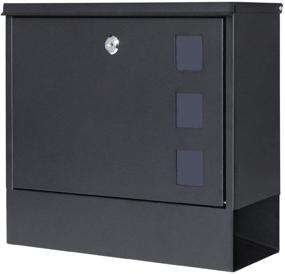 img 4 attached to 📬 Secure & Spacious Wall Mounted Locking Mailbox - Jssmst Vertical Mailbox with Key Lock, Large Capacity, Black, 14.3 x 4.1 x 11.8 Inch