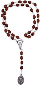 img 1 attached to VILLAGE GIFT IMPORTERS St. Michael Chaplet | Premium Wooden Brown Bead Rosary Necklace | Saint Medal Set with Elegant Case and Picture | Exquisite Christian Jewelry