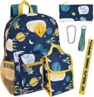 versatile boys backpack for lunch, pencil and accessories: get organized! logo