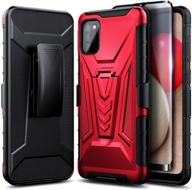 nznd case for samsung galaxy a02s with tempered glass screen protector (full coverage) cell phones & accessories in cases, holsters & clips logo