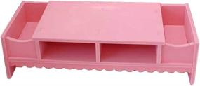 img 4 attached to 🌸 Tofficu Creative Computer Monitor Shelf: A Multifunctional Pink Desktop Screen Riser and Stand Holder for Home Office Use