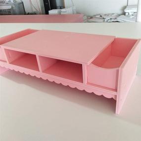 img 1 attached to 🌸 Tofficu Creative Computer Monitor Shelf: A Multifunctional Pink Desktop Screen Riser and Stand Holder for Home Office Use