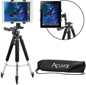img 4 attached to 📸 Acuvar 57" Pro Series Aluminum Tripod with Tablet Mount for iPads, iPad Air, iPad Mini, and More