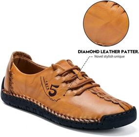 img 2 attached to Stylish Light Brown Men's Shoes with Non-Slip Loafers and Fashionable Stitching