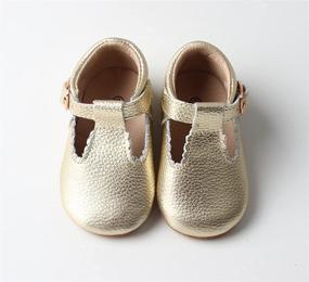img 2 attached to 👧 Stylish Soft Sole Scalloped Girls' Flats: Toddler Janes Shoes for Comfort and Elegance