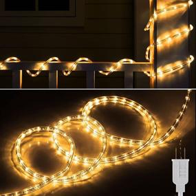 img 4 attached to 🌟 Enhance Your Outdoor Space with 50 Ft LED Rope Lights - Waterproof String Lights for Roof Tree Bedroom Balcony Stair Deck Railing Christmas Decoration - Warm White Glow!