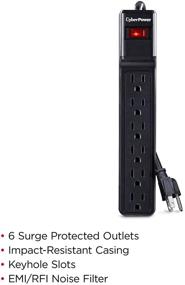 img 2 attached to 🔌 CyberPower CSB604 900J/125V Essential Surge Protector - 6 Outlets, 4ft Power Cord, Black - Top Rated