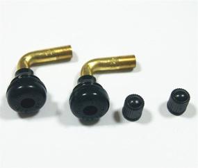 img 1 attached to 🛵 PVR70 2pcs Bent 45 Degree Angled Brass Stem Snap-in Rubber Valve Stem with Tubeless Tire Rims for Scooter Motorcycle Moped ATV