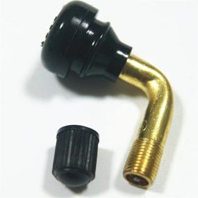 img 3 attached to 🛵 PVR70 2pcs Bent 45 Degree Angled Brass Stem Snap-in Rubber Valve Stem with Tubeless Tire Rims for Scooter Motorcycle Moped ATV