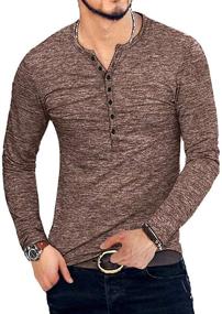 img 3 attached to MLANM Casual Henley Sleeve T Shirt