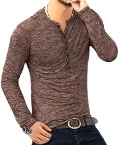 img 2 attached to MLANM Casual Henley Sleeve T Shirt