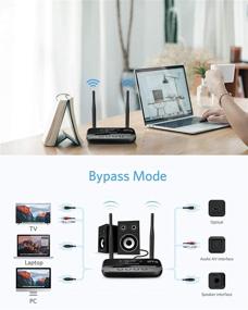 img 1 attached to 🔊 ISELECTOR Bluetooth 5.0 Transmitter Receiver: Low Latency, Dual Link, Optical RCA AUX 3.5mm Audiophile Grade Lossless Adapter