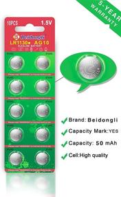 img 3 attached to 🔋 LR1130 AG10 1.5V Alkaline Button Cell Batteries - Long-Lasting, 40-Pack with 5-Year Warranty