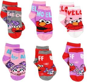 img 4 attached to 🧦 Носки Sesame Street Elmo Abby для девочек-младенцев, 6 пар, с квартальными гетрами, улучшенным SEO