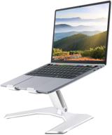 🔝 uzsoeey adjustable laptop stand for desk - ergonomic portable laptop holder & riser for laptops & tablets, compatible with 10-17 inch laptops & 7.9-12.9 inch tablets - silver logo