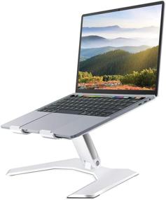 img 4 attached to 🔝 Uzsoeey Adjustable Laptop Stand for Desk - Ergonomic Portable Laptop Holder & Riser for Laptops & Tablets, Compatible with 10-17 Inch Laptops & 7.9-12.9 Inch Tablets - Silver