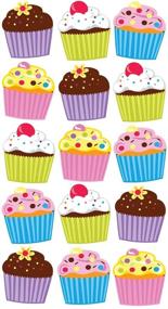 img 1 attached to 🧁 Vibrant Vellum and Sparkling Glitter Cupcake Stickers by Sticko