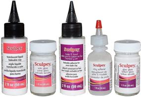 img 1 attached to Sculpey Artist Set: 2oz Translucent Liquid Bakeable Clay, 1oz Satin Glaze, 2oz Bake & Bond, 1oz Clay Softener, 1oz Gloss Glaze – All-in-One Polymer Clay Kit