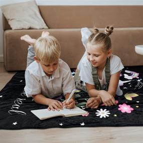 img 1 attached to 🦄 Nueasrs Unicorn Blanket: Stylish and Cozy Black Rainbow Throw Blanket for Girls - Perfect Unicorn Bedroom Decor and Gift for Kids! (50x60 Inch)