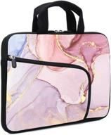 📱 xmbfz 11.6-12.2 inch laptop sleeve chromebook case ultrabook case notebook sleeve pc messenger bag tablet case with neoprene handle for kids men women, pink marble design, two pockets logo