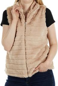img 3 attached to KATYDID Rabbit Faux Fur Vest Women's Clothing