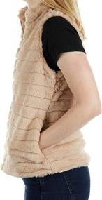 img 2 attached to KATYDID Rabbit Faux Fur Vest Women's Clothing