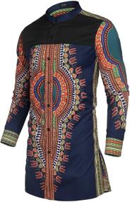 img 3 attached to 🌍 Showcase Your Style with COOFANDY Men's African Dashiki Sleeve Button Shirts
