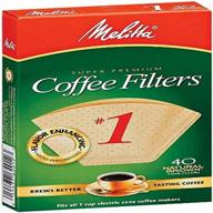 melitta 620122#1 40 count natural brown cone coffee filters - superior brewing with melitta's natural brown filters logo