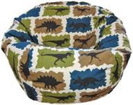 🦕 ahh! products multi-colored dinosaurs blue kid bean bag chair with 27 dinos (27dinosaursblue) logo