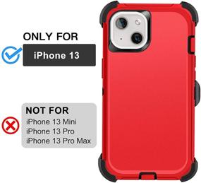 img 3 attached to 📱 AICase iPhone 13 Case with Belt-Clip Holster, Screen Protector, Heavy Duty Protective Phone Case - Military Grade Full Body Protection, Shockproof, Dustproof, Drop Proof - Rugged Durable Cover (Red)