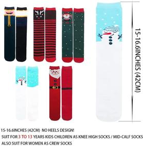 img 3 attached to Kids Knee High Christmas Socks for Girls and Boys – 🎄 Fun Long Calf Boot Holiday Socks, Ideal Gifts for Children 3-13 Years