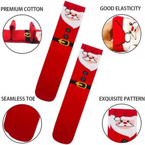 img 2 attached to Kids Knee High Christmas Socks for Girls and Boys – 🎄 Fun Long Calf Boot Holiday Socks, Ideal Gifts for Children 3-13 Years