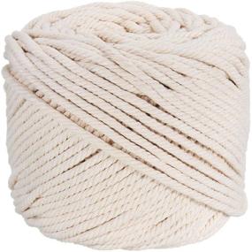 img 4 attached to Ialwiyo 3mm Macrame Cord | 100% Cotton | 109 Yards | Untreated (Undyed) | Natural Color | Handmade | Soft 4 Ply Cotton Cord Rope | Ideal for Macrame, Wall Hangings, Plant Hangers, DIY Crafts, and Knitting