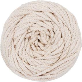 img 1 attached to Ialwiyo 3mm Macrame Cord | 100% Cotton | 109 Yards | Untreated (Undyed) | Natural Color | Handmade | Soft 4 Ply Cotton Cord Rope | Ideal for Macrame, Wall Hangings, Plant Hangers, DIY Crafts, and Knitting