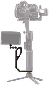 img 3 attached to DF DIGITALFOTO Universal L Bracket Handle Gimbal Accessories: Mount Monitor/Microphone with Bean Grip Suitable for DJI Ronin S, Ronin SC, Zhiyun Crane M/2/2S, Moza Air 2, AK2000/4000, and Other Gimbal Models