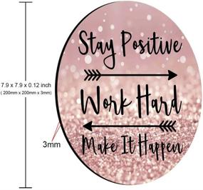 img 3 attached to 🖱️ Amcove Round Gaming Mouse Pad Custom with Inspirational Quotes – Rose Gold and Silver Glitter Black Quote Design – 7.9 x 7.9 x 0.12 Inch