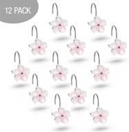 🚿 decorative vanda shower curtain hooks – set of 12, creative scents – durable, rust resistant bath hooks with smooth gliding mechanism – ideal for elegant bathroom decor, color: white logo