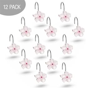 img 2 attached to 🚿 Decorative Vanda Shower Curtain Hooks – Set of 12, Creative Scents – Durable, Rust Resistant Bath Hooks with Smooth Gliding Mechanism – Ideal for Elegant Bathroom Decor, Color: White