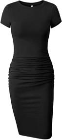 img 2 attached to Missufe Womens Ruched Sundress Bodycon Women's Clothing in Dresses